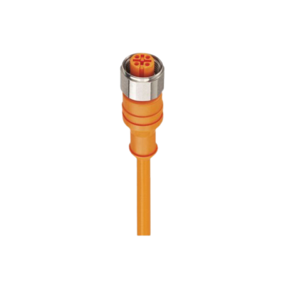 M12 A-code vrouwelijk PVC oranje F&B